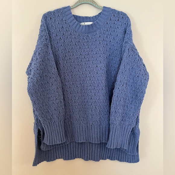 Seven7 Textured Sweater Blue Size XXL - Picture 1 of 4